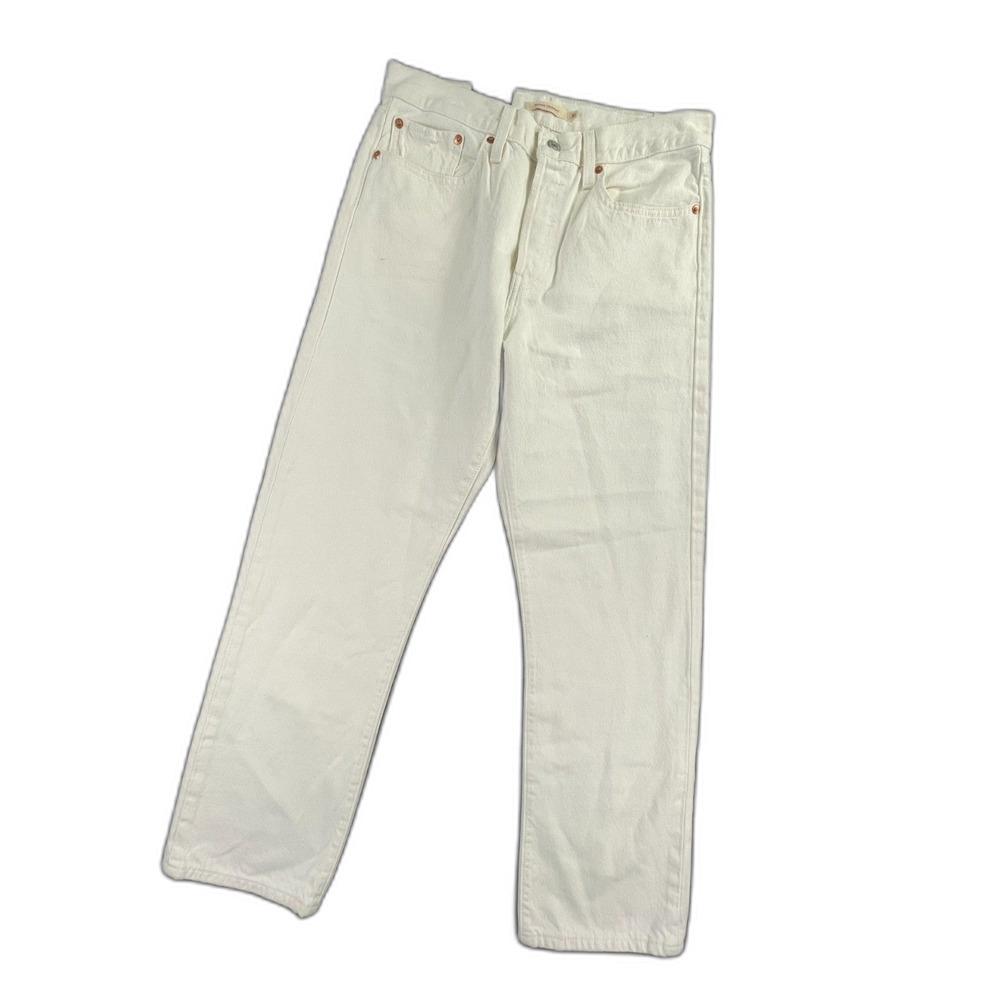 NWT Levi's Wedgie Straight Jeans 30 White Premium High Rise Button Fly Denim